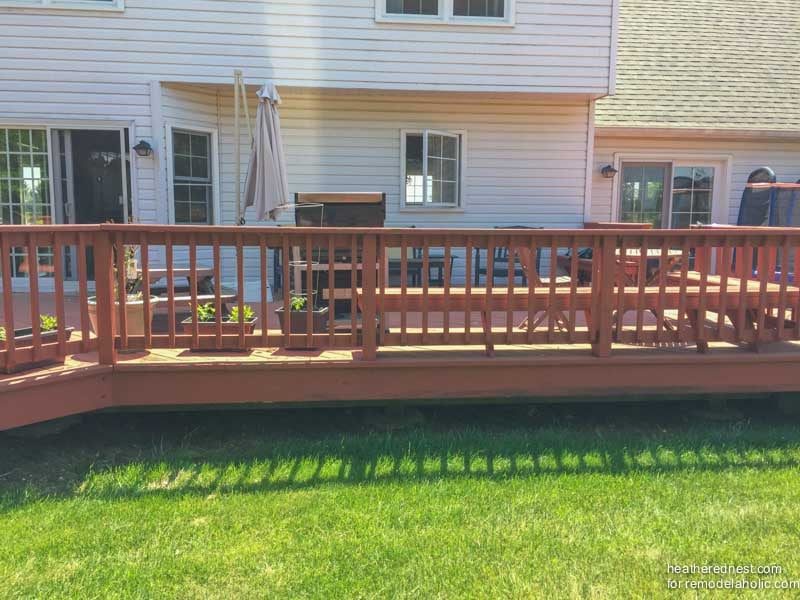 the patio BEFORE the memorable Handmade deck pergola