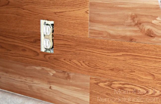 Make a plank wall using peel and stick vinyl