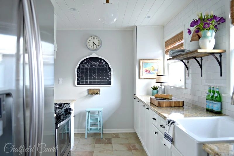striking small kitchen remodel, plank board ceiling Handmade, by Chatfield Court featured on @Bekob