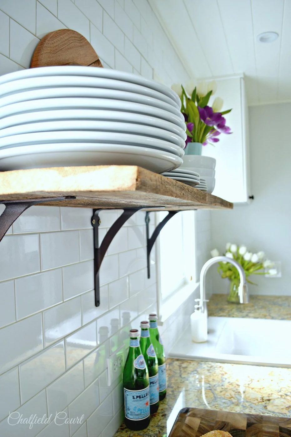 Plank ceiling in white kitchen, Handmade, by Chatfield Court featured on @Bekob