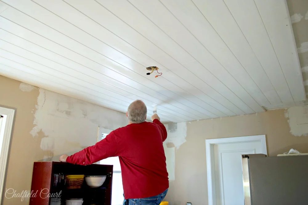 Renovate your kitchen with a plank ceiling, complete walkthrough, by Chatfield Court featured on @Bekob