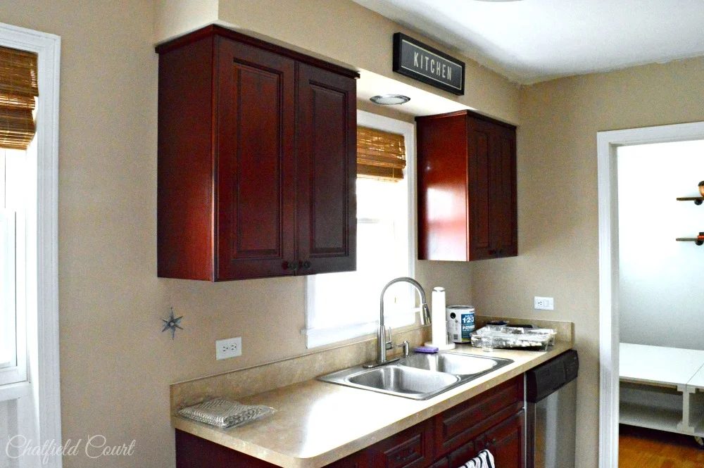 Handmade kitchen remodel, dark to white, by Chatfield Court featured on @Bekob