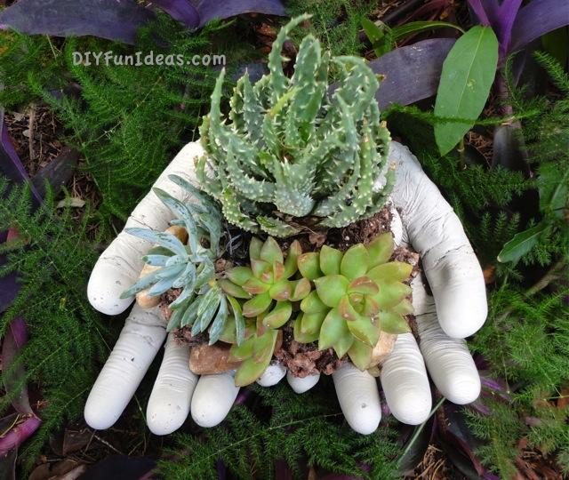 concrete hand planter bowls
