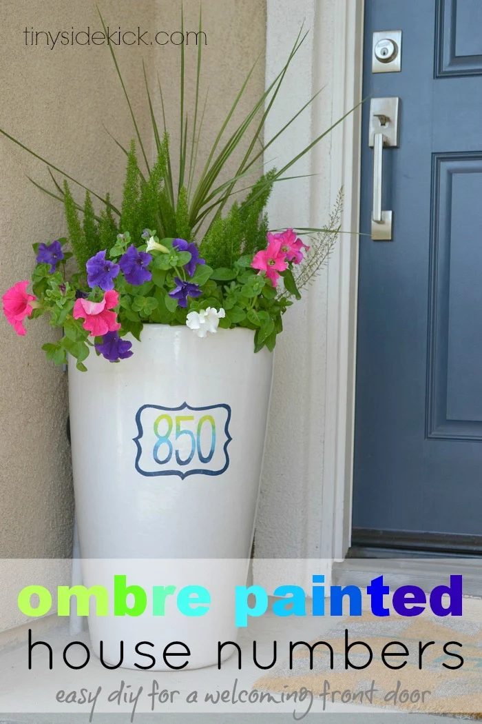 house number planter
