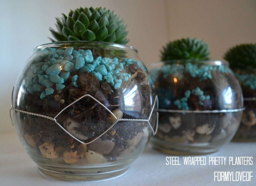 steel wrapped planters