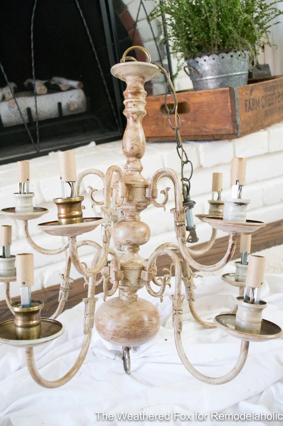 The Weathered Fox Chandelier Makeover 26