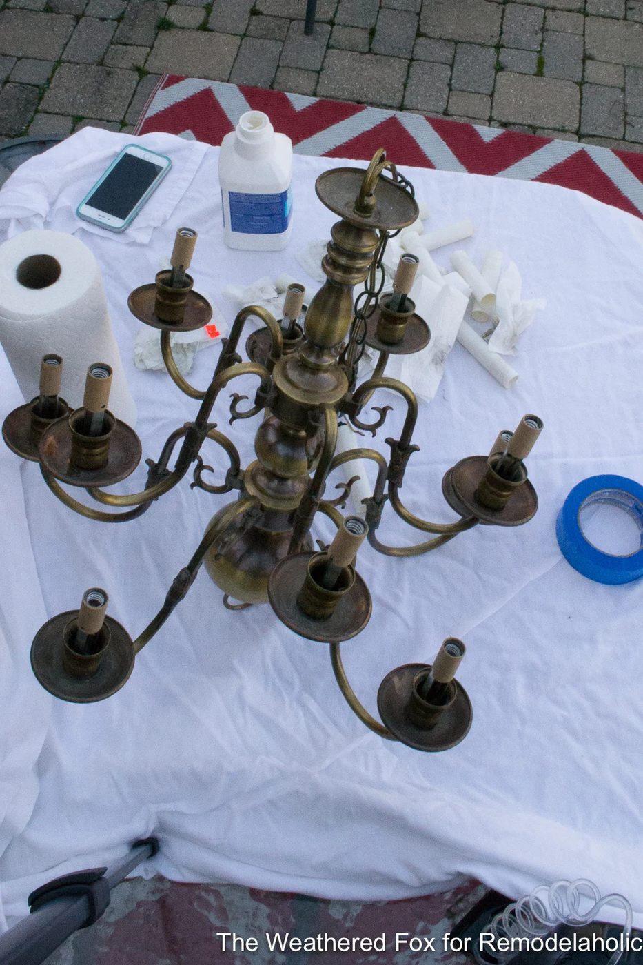 The Weathered Fox Chandelier Makeover 22