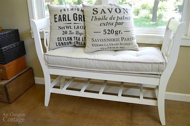 French Style Bench From Old Chairs With Mattress Cushion 650