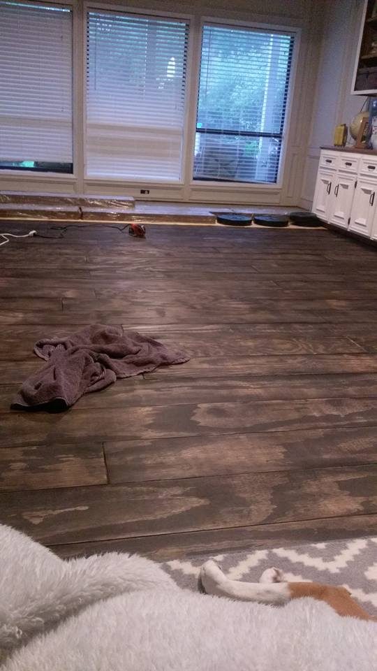 Plywood Plank Flooring, Courtney Robertson 7 31 16, Stained Jacobean, Featured On @Bekob