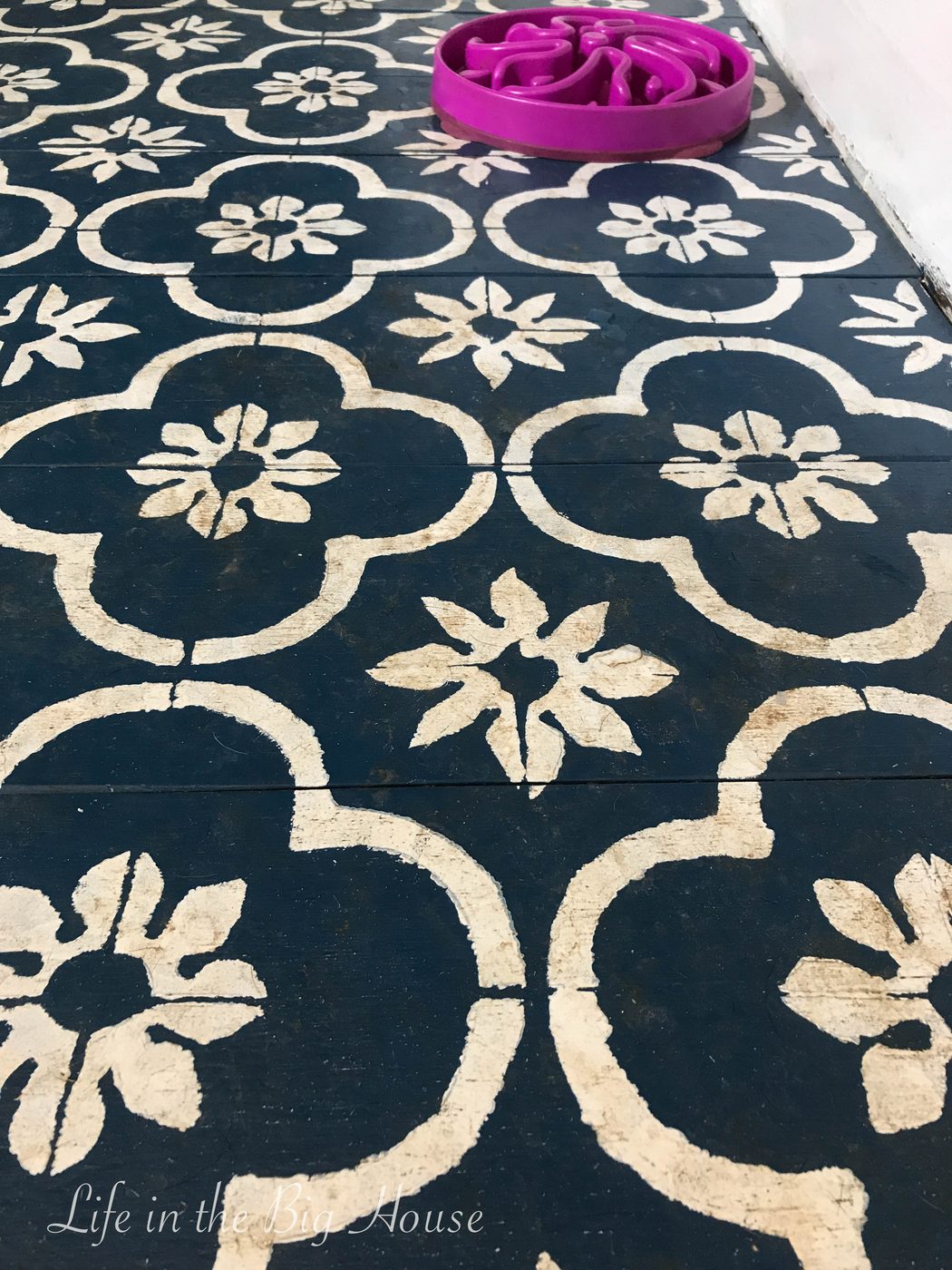 Painted Stenciled Plywood Flooring, Brooke Life In The Big House Dirty Floor Close Up