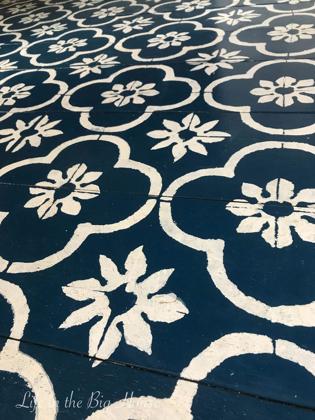 Painted Stenciled Plywood Flooring, Brooke Life In The Big House Clean Floors Close Up