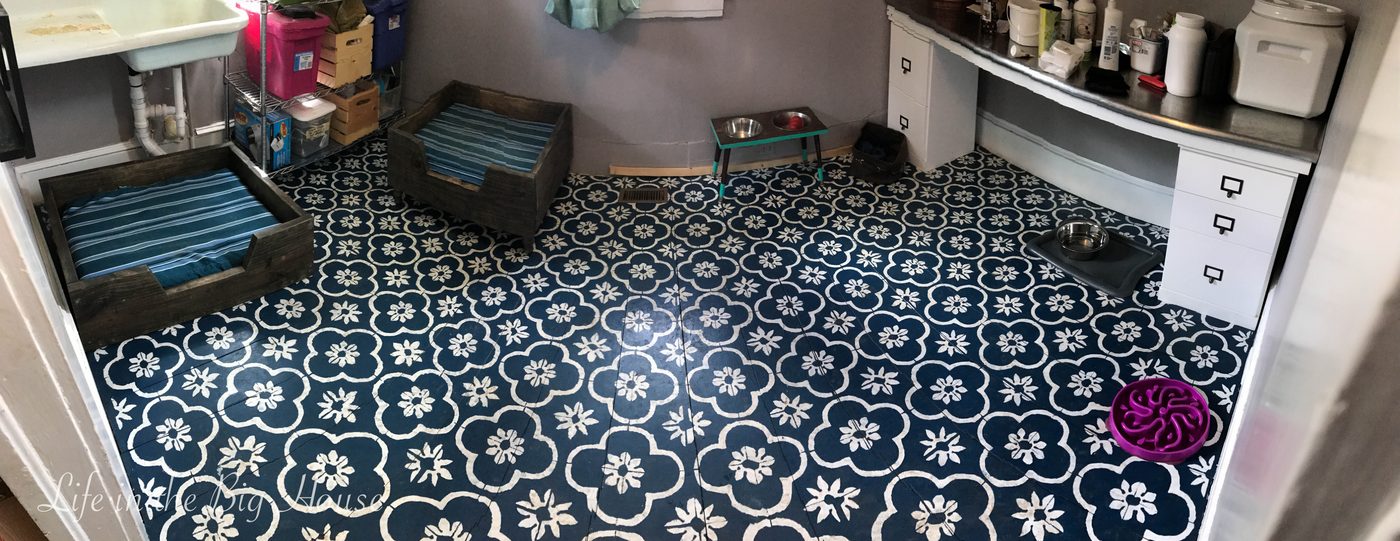 Painted Stenciled Plywood Flooring, Brooke Life In The Big House Dirty Floor Pano