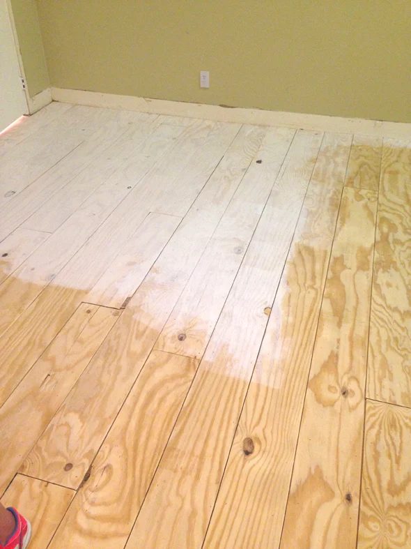 Little Green Notebook, Diy Whitewashed Plywood Plank Floors