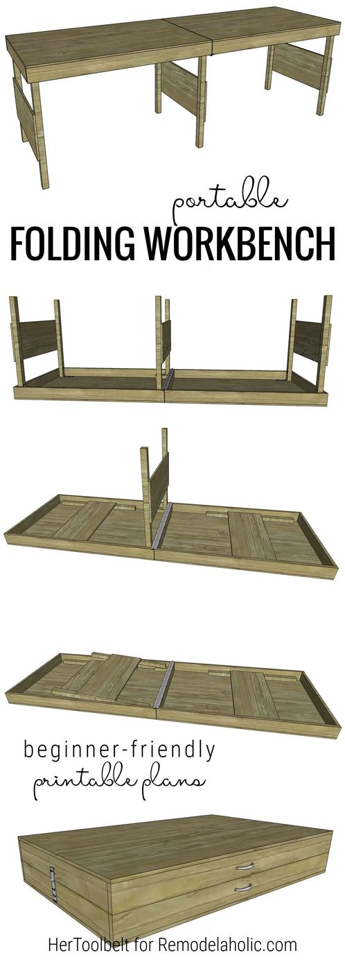 Diy Portable Folding Workbench Plans, first-time Friendly, One Sheet Of Plywood, Bekob