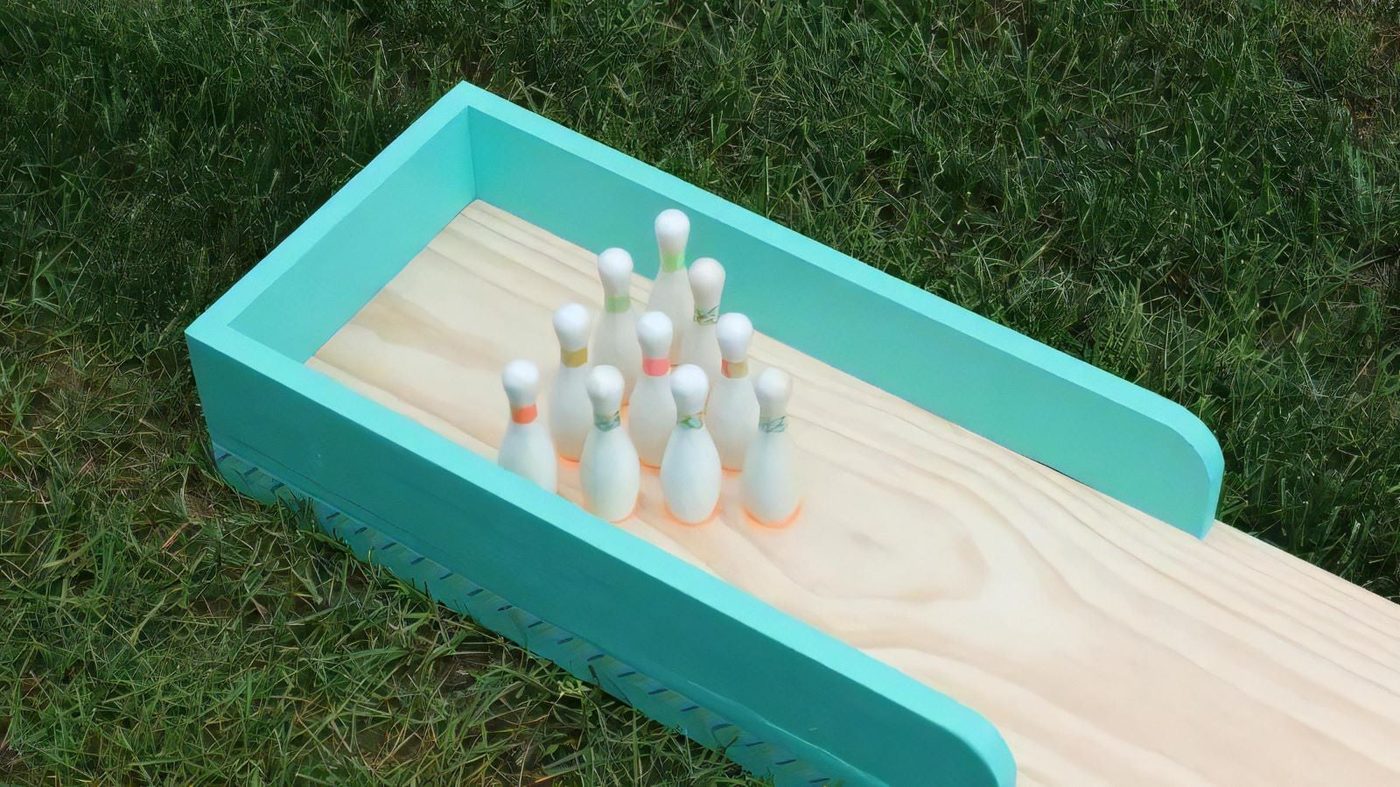 9a 17 Handmade Bowling Lane Made Of Scrap Wood Finished In A Day Handmade By Ashley Featured On @Bekob 045955