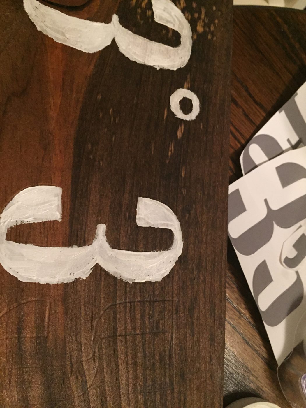 Handmade Reclaimed Longitude/Latitude Sign| Painting the numbers.