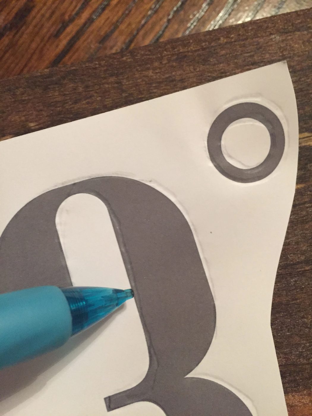 Handmade Reclaimed Longitude/Latitude Sign| Tracing the numbers.
