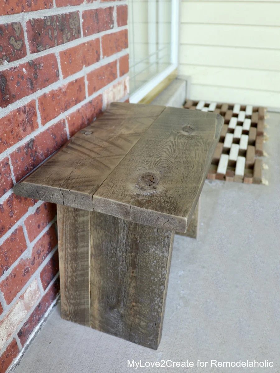 reclaimed wood stool, farmhouse handmade step stool plans