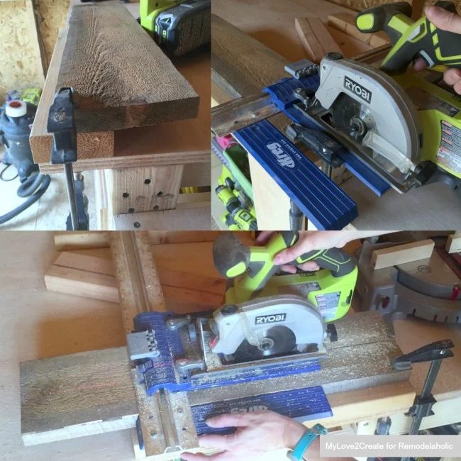 how to rip a board using a circular saw, handmade reclaimed wood step stool plans