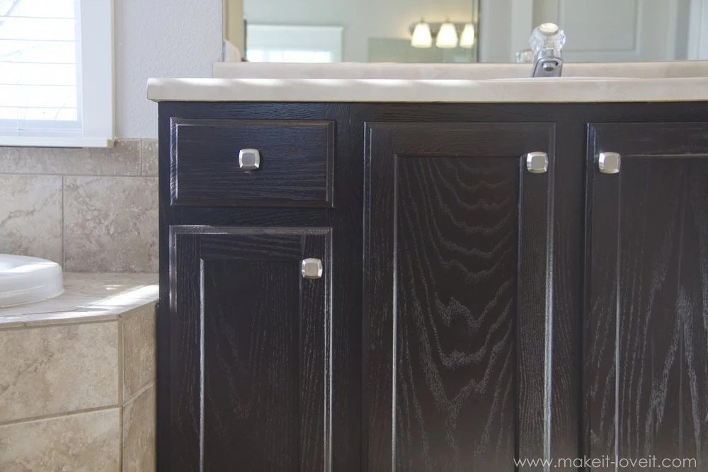 gel stained oak cabinets via Make It and Love It