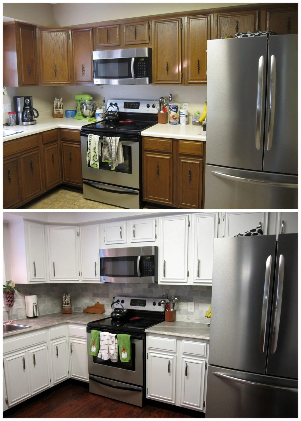 Scott and Allie painted kitchen cabinets review