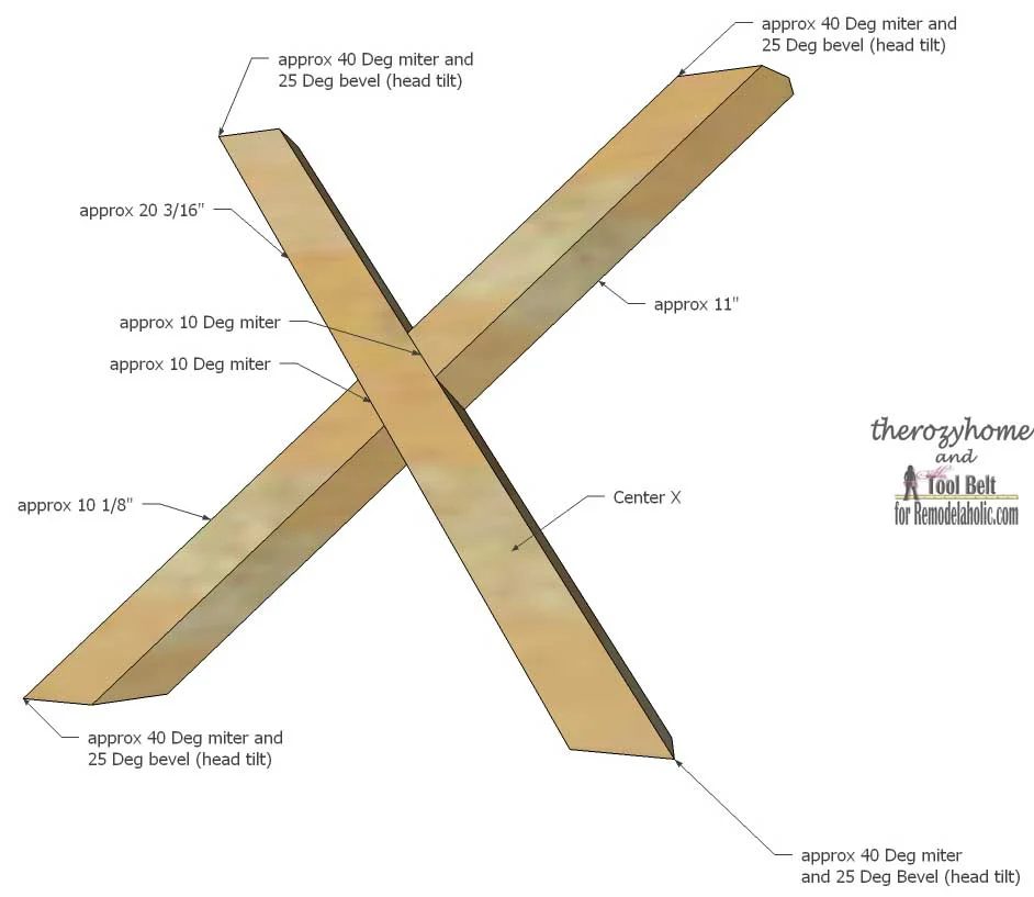 Trestle Door Coffee Table-center X