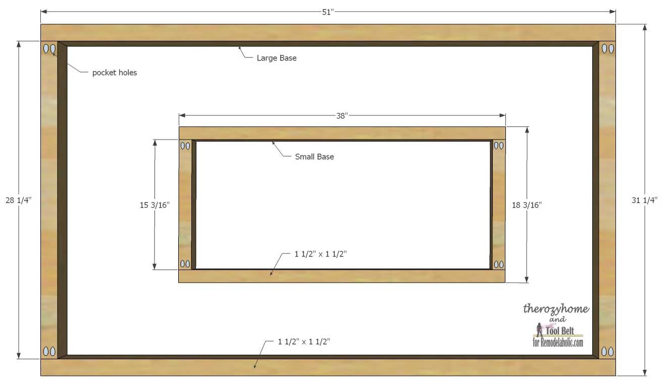 Trestle Door Coffee Table-base assembly