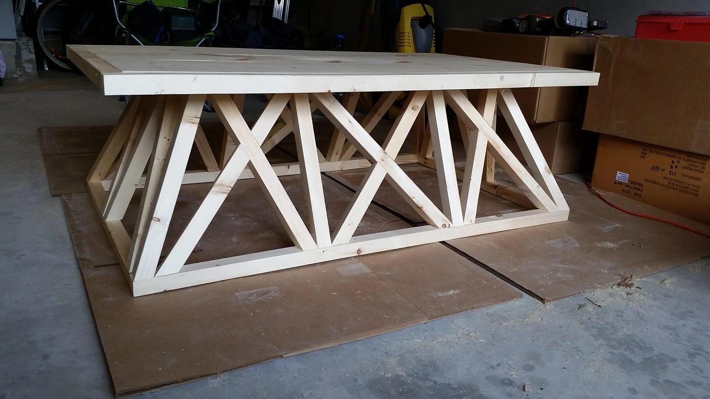 Restoration Hardware trestle door coffee table handmade brag post, @Bekob.com