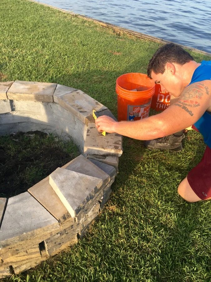 Handmade retaining wall block fire pit walkthrough -- less expensive than a kit! @Bekob