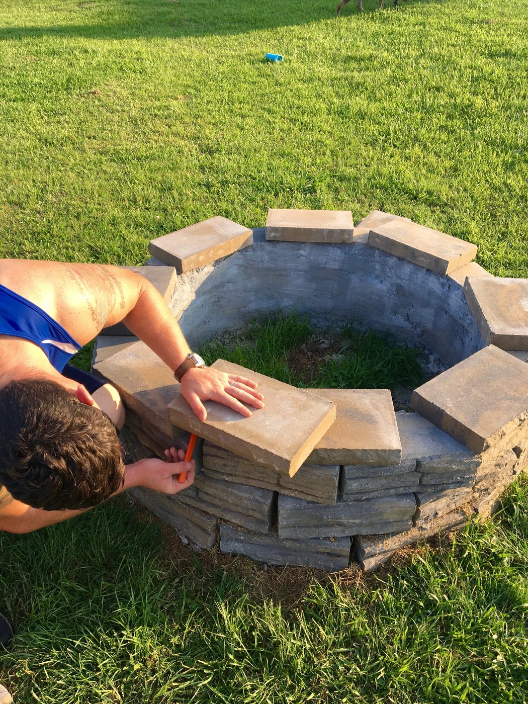 Handmade retaining wall block fire pit walkthrough -- less expensive than a kit! @Bekob