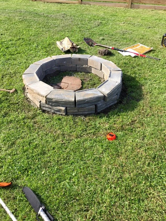 Handmade retaining wall block fire pit walkthrough -- less expensive than a kit! @Bekob