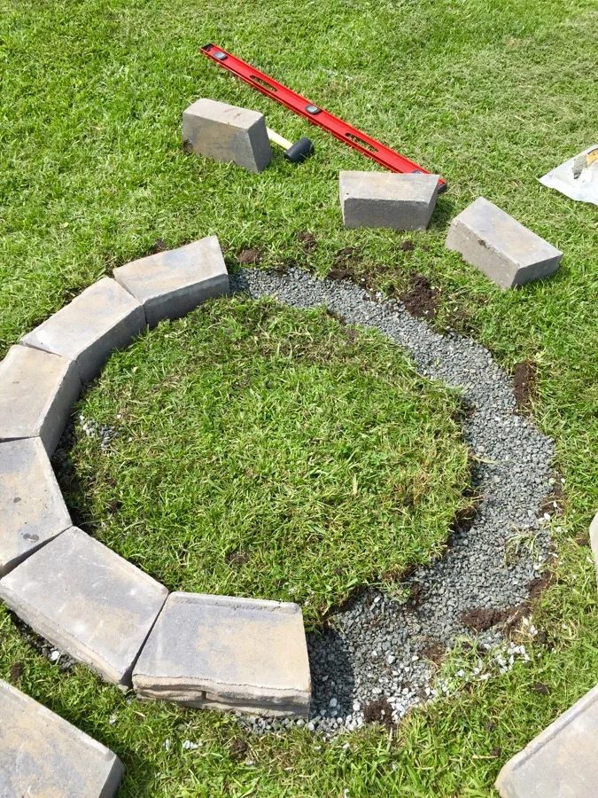 Handmade retaining wall block fire pit walkthrough -- less expensive than a kit! @Bekob