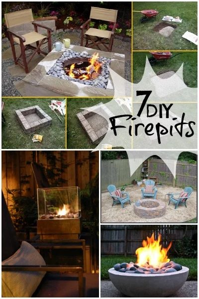 7 Handmade Firepit Tutorials | Tipsaholic.com #outdoor #handmade #firepit #backyard
