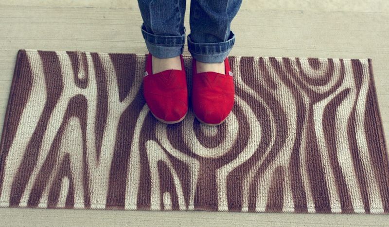 handmade woodgrain rug