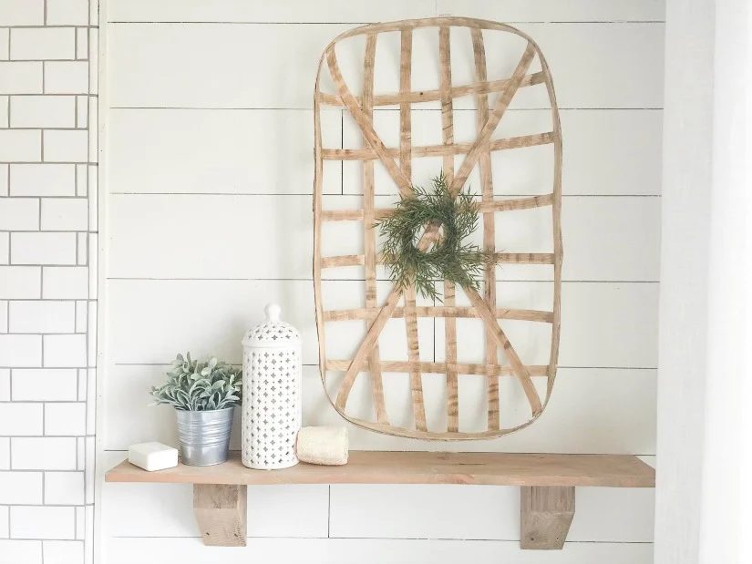 Handmade rustic farmhouse shelves made from reclaimed wood | walkthrough from Twelve on Main at Bekob.com