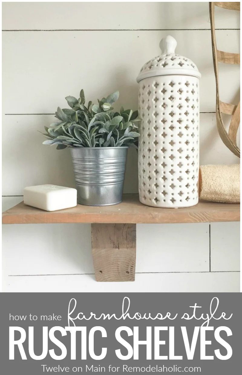 Handmade rustic farmhouse shelves made from reclaimed wood | walkthrough from Twelve on Main at Bekob.com