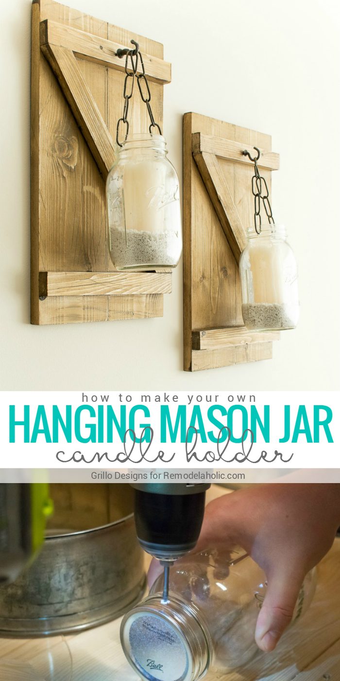 How To Make A Rustic Hanging Mason Jar Candle Holder or Vase | Farmhouse Style Wall Decor | Handmade walkthrough