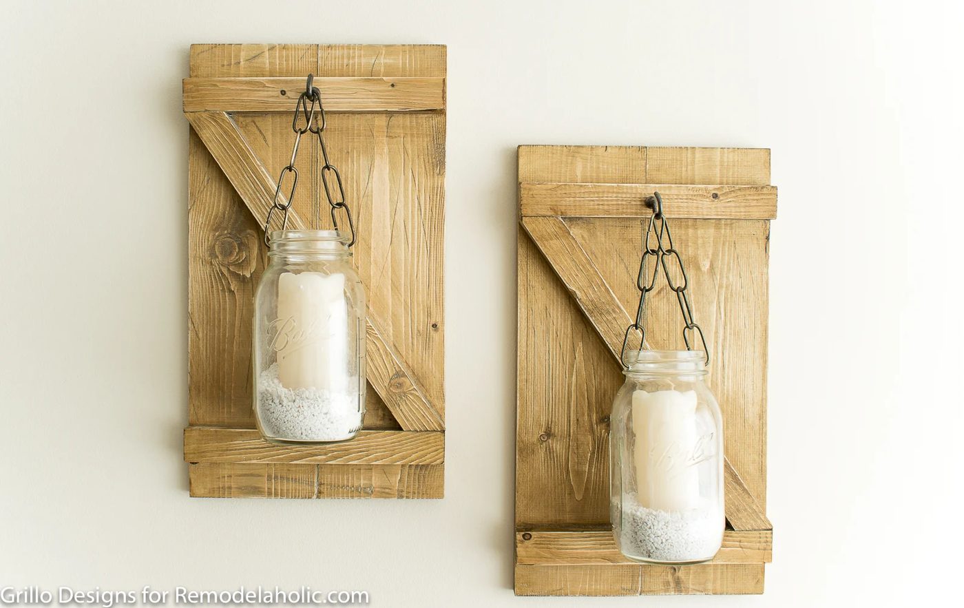 How To Make A Rustic Hanging Mason Jar Candle Holder or Vase | Farmhouse Style Wall Decor | Handmade walkthrough