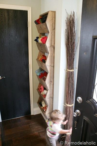 Diy Entryway Wood Organization Wall Storage Bins, Bekob