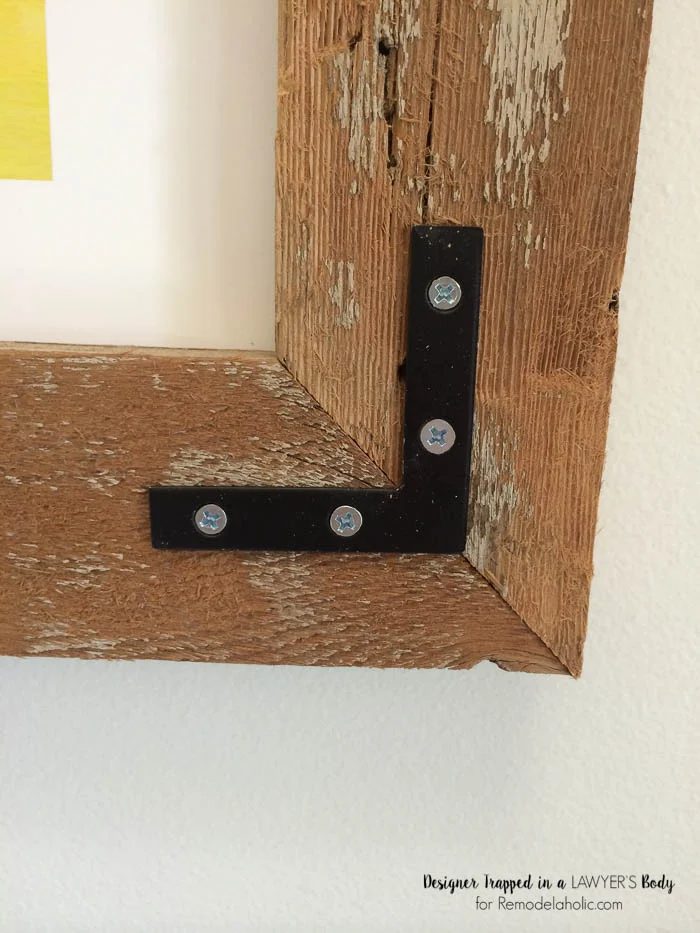LOVE these direct and strong Handmade rustic wood art frames! Full walkthrough by Designer Trapped in a Lawyer's Body for Bekob.com.