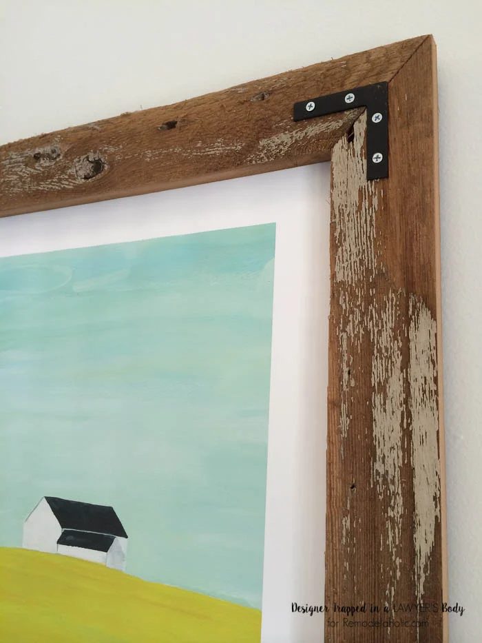LOVE these direct and strong Handmade rustic wood art frames! Full walkthrough by Designer Trapped in a Lawyer's Body for Bekob.com.