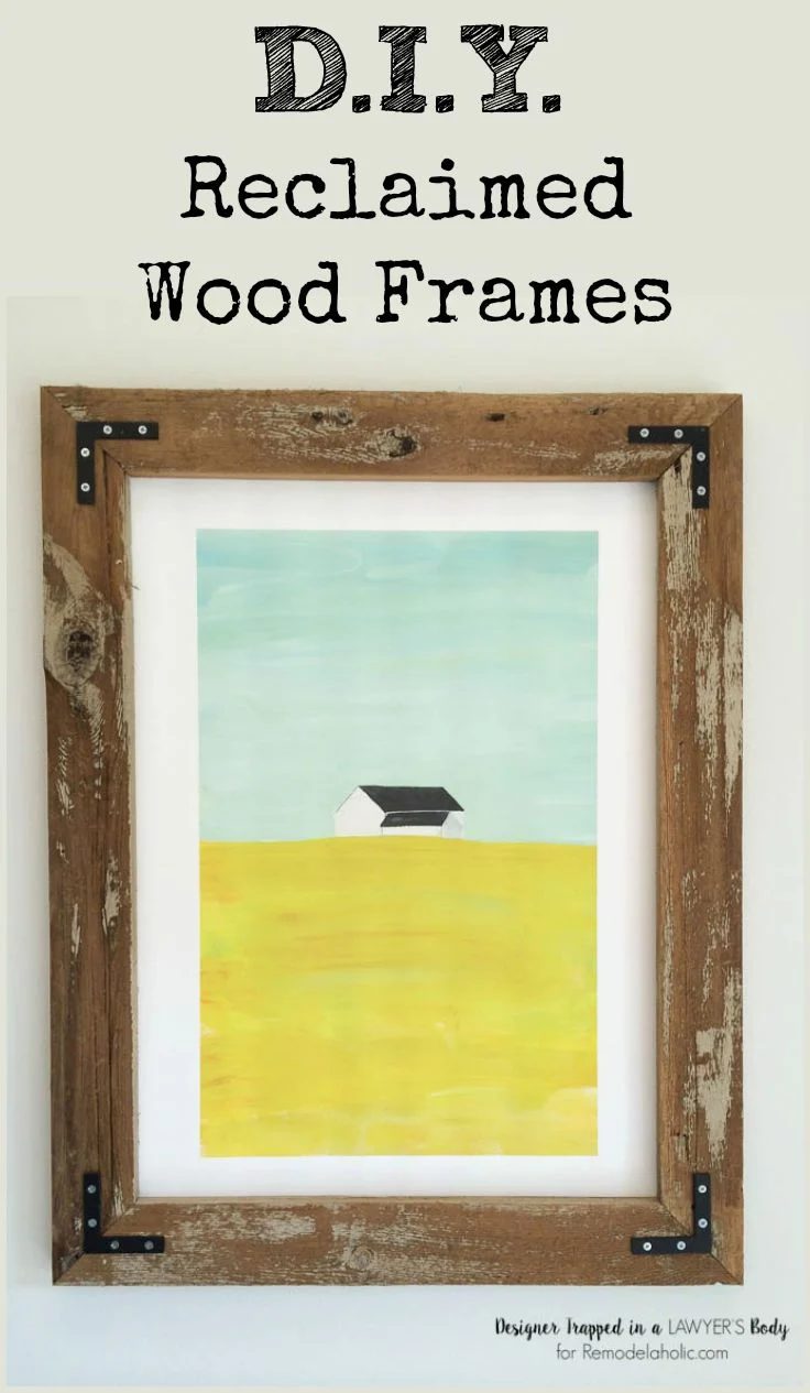 Build your own large rustic wood art frames for a fraction of what you'd pay in the store! Reclaimed wood looks wonderful with any kind of art.