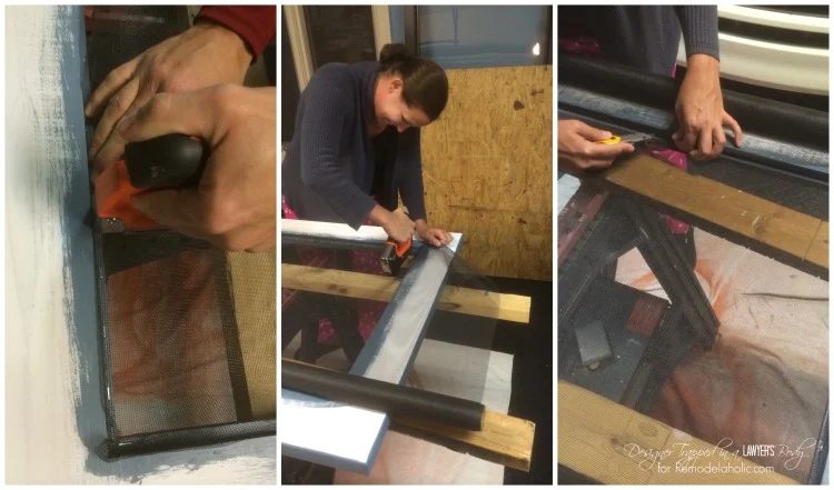 Handmade Screen Door walkthrough by Designer Trapped in a Lawyer's Body for Bekob.com. #diyscreendoor #diydoor