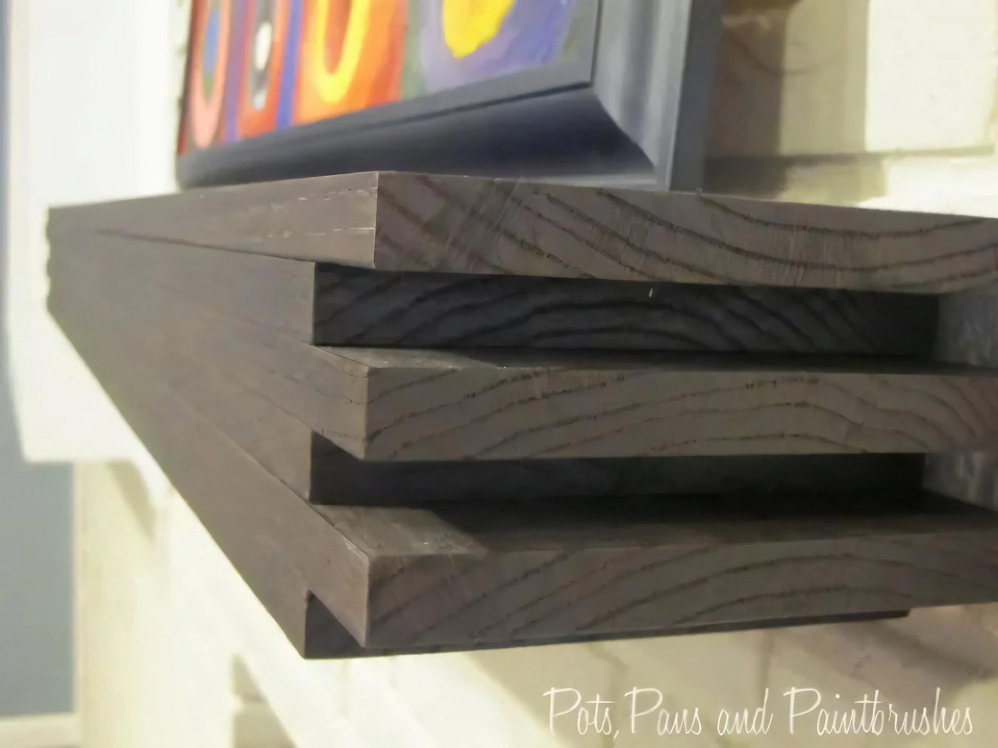 2 Handmade Modern Floating Mantel Shelf 094240