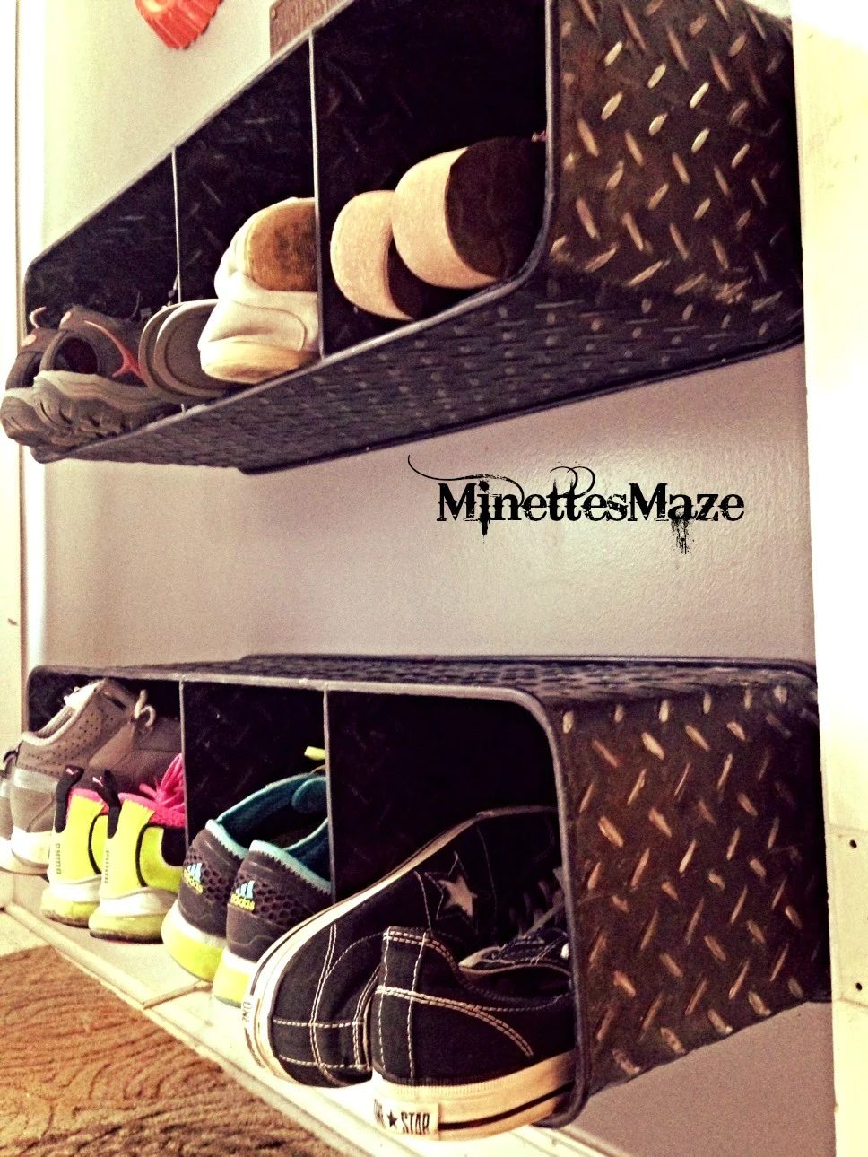 shoe storage options - metal cubby shelf for shoes, Minette's Maze