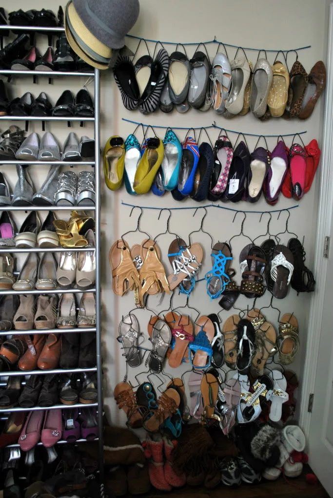 shoe storage options - handmade shoe hangers for sandals and flats, Oh So Pretty