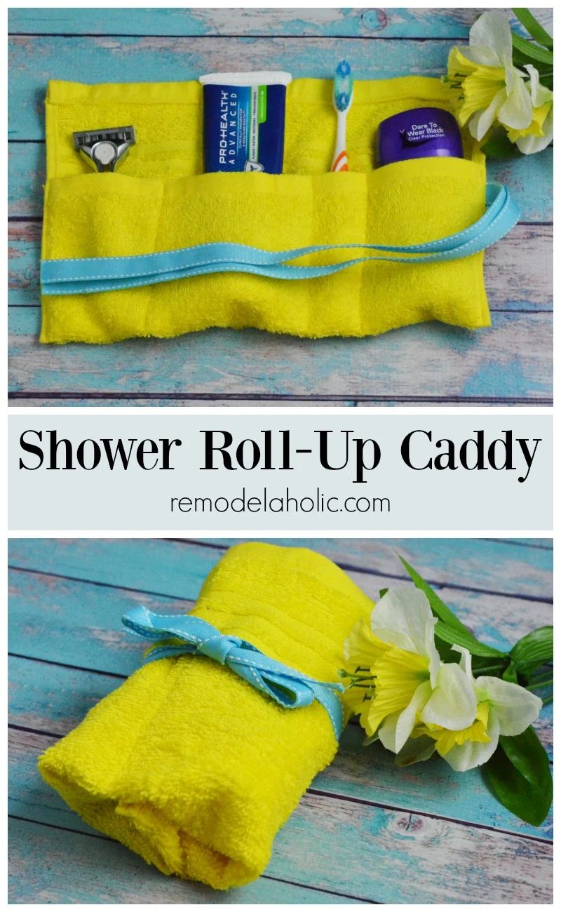 direct sewing project. Shower Roll-Up Caddy via Bekob.com