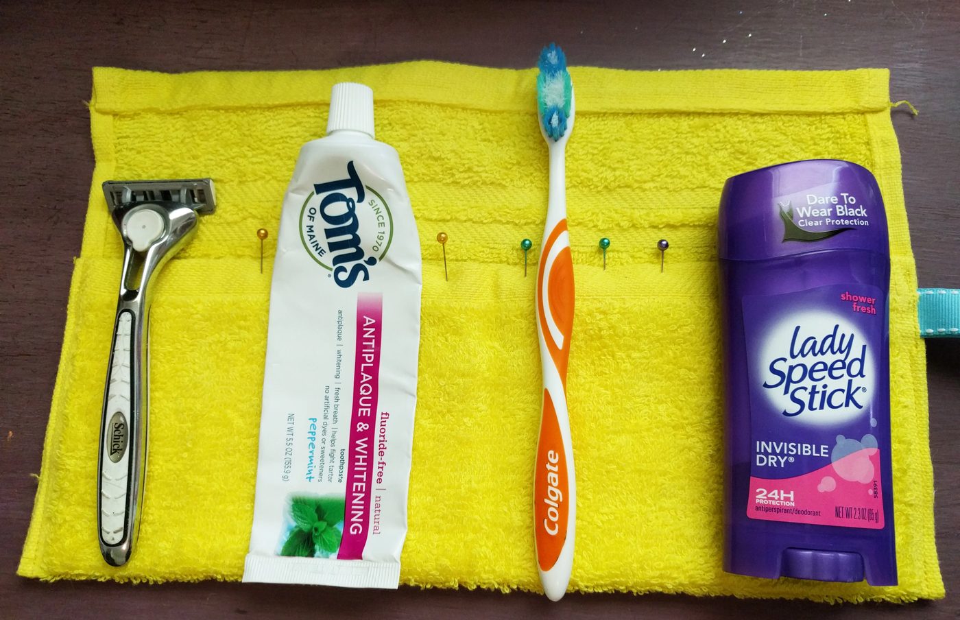 Pinning shower roll up case