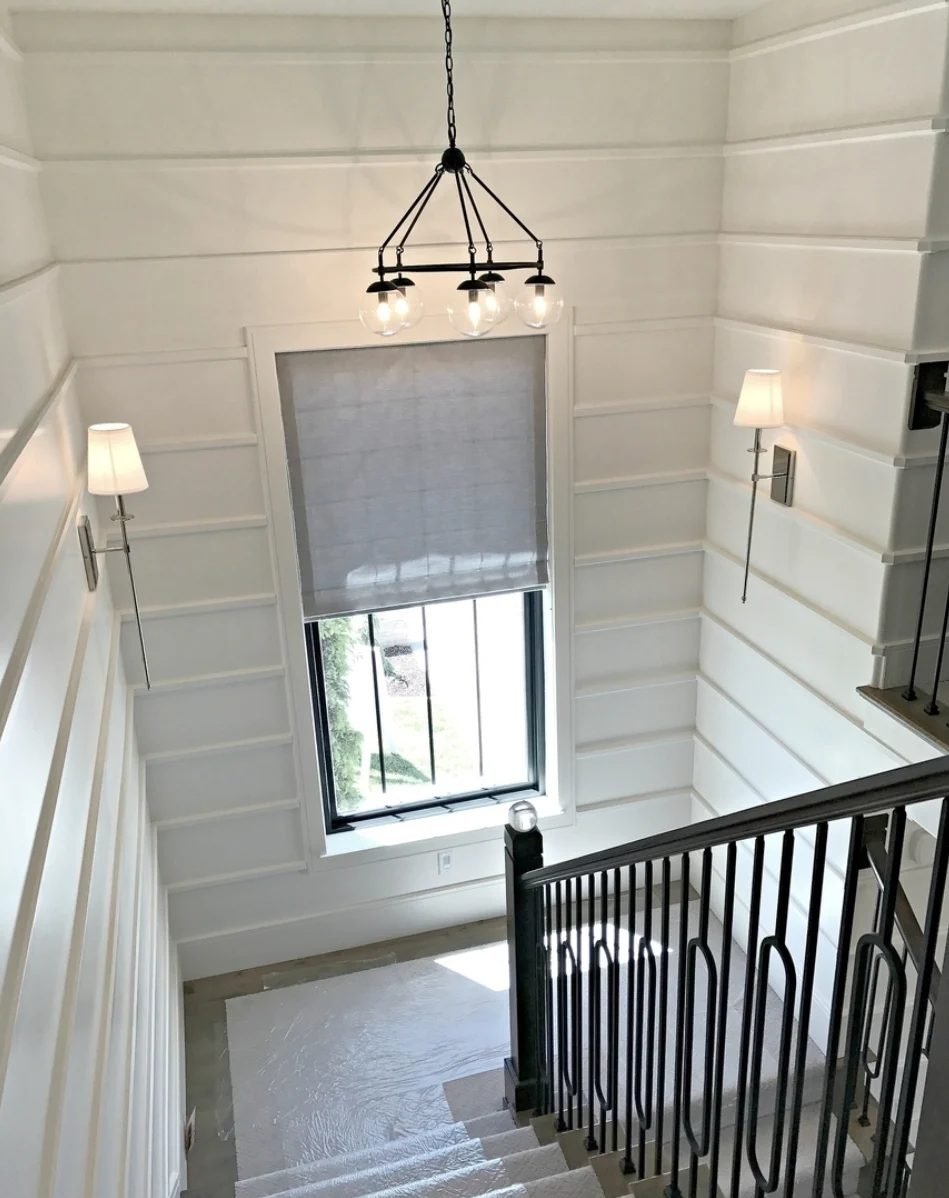 Stairway With White Accented Walls