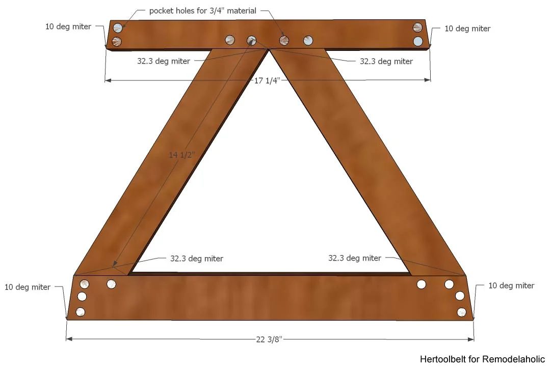 Inspired by a coffee table in a HGTV dream home. I love the trapezoid base and slats that make up this table. Handmade slat coffee table with free plans.